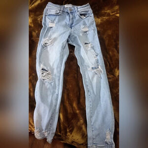 Wax Jean Collection Jeans - Size 7/28 - Light Blue Color with Rips